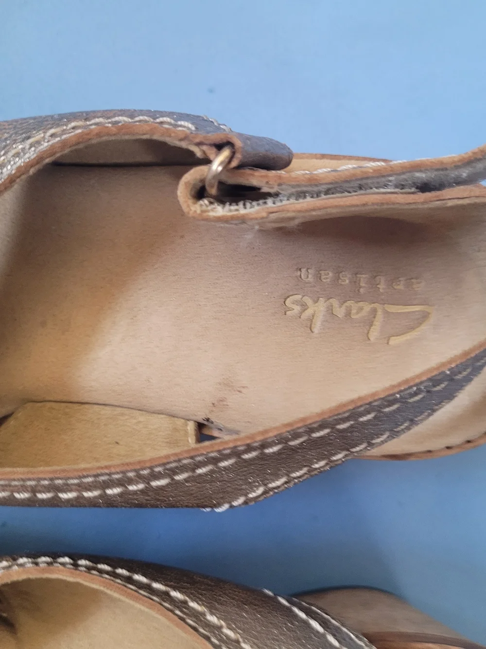 Metallic Gold Cork Wedge Sandals By Clarks Artisan Size 8.5 - Picture 6 of 9